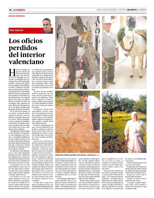 Los oficios perdidos del interior&nbsp;valenciano