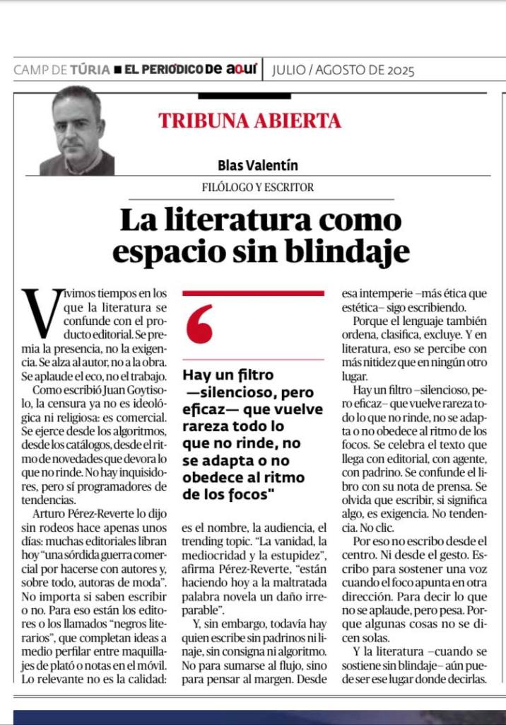 La literatura de Blas Valentín Moreno