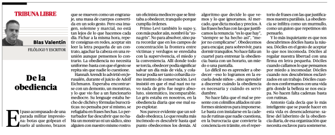 De la obediencia