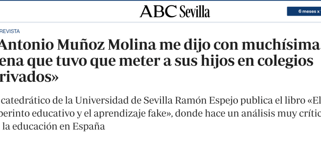 «Antonio Muñoz Molina me dijo con muchísima pena que tuvo que meter a sus hijos en colegios privados»