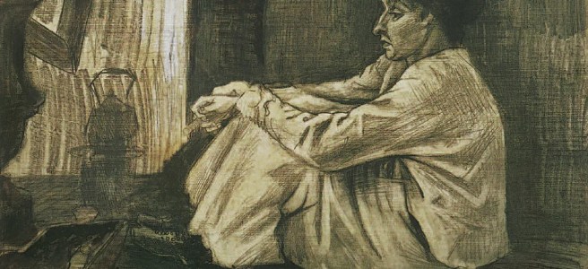 Vincent Van Gogh – Woman (“Sien”) Seated near the Stove (1882).